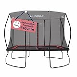 HUDORA Trampolin 4square - 244x366/215x305cm großes, rechteckiges Outdoor Trampolin - Rechteckiges Sporttrampolin für bis zu 120kg - Familien-Trampolin mit hoher Sprungkraft - Qualitäts-Trampolin
