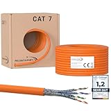 RedStar24 CAT 7 Verlegekabel 50m Netzwerkkabel Datenkabel LAN CAT7 Kabel Kupfer Installationskabel CAT.7 Gigabit S/FTP Kat.7 Halogenfrei PIMF POE 10Gbit Netzwerk Verkabelung Ethernet Simplex 50m
