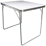 Grafner XL Aluminium Camping Tisch klappbar, stabil und tragbar, 80 x 60 x 70 cm, mit Griff, belastbar bis 50 kg, Klapptisch Alu Gartentisch Mehrzwecktisch Outdoor Koffertisch Picknick Tisch Festival