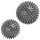 AirCover Massageball Set 2er Igelball Hart. Fitness Noppenball für Fuss Hand Rücken Muskelmassage, Werkzeug für Plantarfasziitis. Triggerpunkt Massagebälle Gymnastikball (Grau 7cm/9cm)