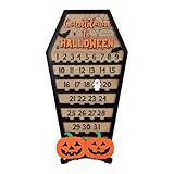 Halloween-Countdown-Kalender – 150 g Feier Urlaub Erinnerung Holz Zahlenblöcke gruselige Jahreszeit Display | Dekorativer Flossen-Timer Halloween Countdown Kalender für Halloween-Dekoration