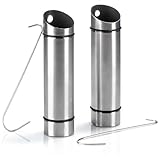 com-four® 2x Luftbefeuchter aus rostfreiem Edelstahl - Verdunster für Heizkörper zum Aufhängen - Wasserbehälter mit S-Haken für ein angenehmes Raumklima (2x Verdunster-Edelstahl)