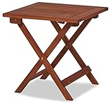 KHG Beistelltisch aus Akazien-Echtholz, quadratischer Gartentisch, klappbar, platzsparend, wetterfest, In- & Outdoor, Abstelltisch 20 kg belastbar, Dunkelbraun