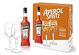 Aperol Aperitivo Geschenkset - 1 x 0,7 l - Aperol Spritz im Set mit 2 Gläsern - Italiens Nr. 1 Cocktail mit erfrischendem Geschmack - 11% Vol. Alkohol
