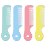 Giantree 4 Stück Baby Haarbürste, Haarbürste mit Weichen Zähnchen, Klein Detangler Bürste Runde Borsten für Babys Süßer Kamm Set Nasses Trockenes Haar Geschenk für Mädchen Junge