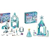 LEGO 43194 Disney Princess Annas und Elsas Wintermärchen, Eiskönigin Spielzeug zum Bauen mit Schloss und Mini Puppen & 43199 Disney Elsas Schlosshof, zum Bauen aus Die Eiskönigin 2