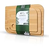 Starhome -Schneidebrett - 3er Set I 35x24-30x20-25x18 - Schneidebrett Holz I 100% FSC I beidseitig verwendbar I Küchenbrett I Frühstücksbrettchen I Brotbrett I Cutting Board I Holzbrett Hackbrett