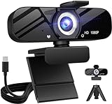 Tomorsi USB Webcam mit Dual-Mikrofonen, 1080P HD Webcam für Videoanrufe, Online-Meetings, Streaming, Videoaufzeichnung, kompatibel mit Windows/Mac/Android