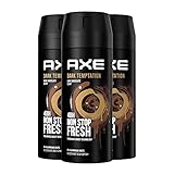 Axe Bodyspray Dark Temptation Deo ohne Aluminium sorgt 48 Stunden lang für effektiven Schutz vor Körpergeruch 3x 150 ml