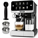 YOER Creamo EMF03BK, Vollautomatische Espressomaschine, 20 bar, 1350W, 1,8L, 6 Automatische Programme, Automatische Milchschaumbildung, Einstellung von Kaffeemenge und Milch, Automatische
