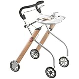 TRUST CARE Indoor-Rollator Let`s Go - Silber - Aluminium - Classic & Elegant - Für Erwachsene - Faltbar - Max. Breite 55 cm