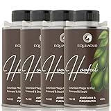 Equimour Huföl mit Pinsel für Pferde – Avocado & Macadamia – Hufpflege mit Vitamin E – für Huf, Kronrand & Strahl – natürlicher Glanz & gepflegte Optik – 450 ml