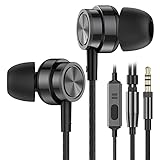 In Ear Kopfhörer mit Kabel, Kopfhörer mit Mikrofon, Geräuschunterdrückung Kopfhörer Stereo und HiFi-Klang, 3.5mm In-Ear Ohrhörer Kompatibel für Samsung Galaxy, iPhone, Smartphone, MP3 Players usw