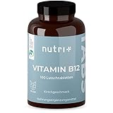 Vitamin B12 Lutschtabletten 500µg (mcg) - Vit B 12 vegan & hochdosiert - aktives Methylcobalamin ohne Laktose - 100 vegane Tabletten zum Lutschen - Geschmack Kirsche