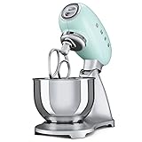 SMEG Elektrische Multifunktions-Küchenmaschine SMF01PGEU, Aluminum, pastellgrün