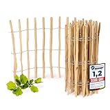 Garronda Gartenzaun zum Stecken aus Haselnüsse Zaun Garten Staketenzaun Beeteinfassung Holz Steckzaun Hochwertiger Gartenzaun für Ihren Garten GD-0079 (Lattenabstand: 7-8 cm, 80 cm x 500 cm)