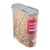 keeeper Schüttdose Jean für Trockenvorräte, Aufklappbarer Deckel, 5 l, Polypropylen, 24 x 11,5 x 30,5 cm, Nordic Grey