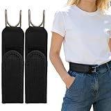 2 Stück Gürtel Ohne Schnalle Für Herren Damen, Elastischer Gürtel Taktischer Gürtels Mit Metallhaken Schnallenloser Unisex Unsichtbarer Taillengurt, Für Männer Und Frauen Beruf Freizeit Business