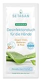 SETASAN Desinfektionstücher für die Hände 10 Stück – Feuchttücher mit Aloe Vera, hochwirksames Desinfektionsmittel mit frischem Duft, ideal für unterwegs