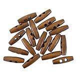 Knebelknöpfe aus Holz, 4 cm, braun, zum Nähen, Stricken, Aran, Dufflecoat, 40 mm, 20 Stück