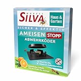 SILVA® Ameisen STOPP Abwehrköderdose für Innen & Außen [PT 19 - NATÜRLICHER WIRKSTOFF] - Ameisenfalle Dose - Ameisen Köderdose - Ameisenköder - Ameisendose - 4 Dosen & bis zu 14 Tage wirksam