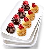 EXTRAPINS 6 Stück Teller Rechteckig,23 x 13,5 cm Servierplatte Porzellan,Weiß Servierteller Länglich,Weiße Serviertablett,Klein Servierteller für Sushi, Kuchen, Dessert, Buffets, Fleisch, Salat