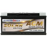 AGM Solarbatterie 12V 140Ah – Wartungsfreier Akku für Wohnwagen, Wohnmobil, Mover, Boot & Off-Grid Solarsysteme – Versorgungsbatterie Deep Cycle Solar Edition