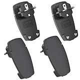 4 Stück Schwarz Schutzkontakt Winkelstecker 250 V (16A), Europäischer Stecker mit Klappgriff, Schutzkontakt Stecker für Kabel bis 3x1,5 mm², Flachstecker IP20 für den Heimgebrauch