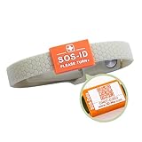 ID-No Sport Notfallarmband aus weichem Silikon mit QR-Code (Taupe) – langlebiges & wasserfestes SOS Armband für Notfälle – schneller Zugriff auf wichtige Gesundheitsdaten