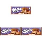 Milka Peanut Caramel 1 x 276g I Großtafel I Alpenmilch-Schokolade I mit Karamell, Erdnüssen und Knusper-Reis I Milka Nuss-Schokolade aus 100% Alpenmilch I Tafelschokolade (Packung mit 3)