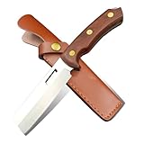 JINPIKER Damast Survival Outdoor Messer Jagdmesser Scharf Bushcraft Damaststahl überlebensmesser Feststehend Klinge Helle Gürtelmesser mit Lederscheide Für Camping Jagd (Damast-002)