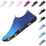 Badeschuhe Damen Herren Wasserschuhe Schwimmschuhe Sommer Strandschuhe Schnell Trocknend Aquaschuhe Surfschuhe für Meer Blau 43 EU