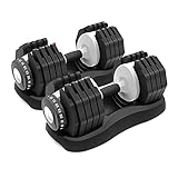 ATIVAFIT verstellbare Kurzhantel - Hantel mit Anti-Rutsch-Griff, einstellbaren Hantelscheiben und Ablageschale, platzsparende für Frauen und Maenner, Training und Fitness zu Hause（1pcs/2pcs）