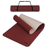 ALPIDEX Yogamatte Rutschfest 190 x 61 x 0.6 cm | 190 x 90 x 0.6 cm Phthalatfreie Fitness TPE Matte Gymnastik Turnen Pilates Sport Yoga Trainingsmatte Isomatte, Bordeaux/Cream, 190 x 61 x 0.6 cm