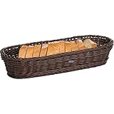 Saleen Mehrzweck-/Baguettekorb, Gastrotauglich, Oval, 40 x 16 x 8 cm, Kunststofffaser, Dunkelbraun, 02051706101