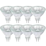 Givurao 8 Stück MR16 35W Halogenstrahler 12V, GU5.3 Halogen Leuchtmittel 2700K Warmweiß Dimmbar, 400LM Halogen Reflektor Glühbirne, 2 Bi-Pin Base Halogenlampen für Deckeneinbau Schienenlampen