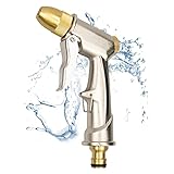 Gartenbrause 100% Metall Gartenspritze Handbrause Hochwertig Verstellbarer Wasserdurchfluss Und Robust mit Verschiedene Strahlarten für Garten Bewässerung, Autowaschanlagen