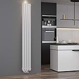 ELEGANT Design Paneelheizkörper Röhren 1800 x 236 mm Weiß Doppellagig Badheizkörper Mittelanschluss Vertikal Röhren Heizkörper
