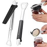 2 Stück Einstellbarer Multifunktionaler Dosenöffner aus Edelstahl,Müheloser Arthritis Glasöffner,Verstellbarer Dosenöffner,Flaschenöffner für Senioren,Schraubdeckelöffner,Stainless Steel Jar Opener