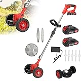 Elektrischer Unkrautstecher, 24V 2Ah Li-Ion Cordless String Trimmer mit 3 Arten von Klingen, Akku betriebener Unkrautstecher für Garten und Hof