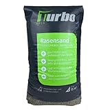 TURBOGRUEN Premium Rasensand, grober Quarzsand 0,2-2mm, Ideal zum Rasen sanden (25kg in Säcke)