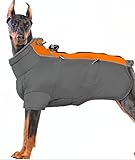 Katzinst Hunde Wintermantel, Ärmellose wasserdichte Hundejacke Reflektierend Hundejacke mit Bauchschutz Hundebekleidung Outfit Hundemantel für Grosse Hunde, Deutscher Schäferhund Labrador, 3XL