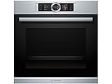 Bosch HSG636BS1 Serie 8 Einbau-Dampfbackofen, 60 x 60 cm, 1 L Wassertank, Made in Germany, EcoClean Direct Reinigungshilfe, Bosch Assist Backeinstellung auf Knopfdruck, 4D Heißluft Backen auf 4 Ebenen