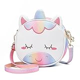 Czemo Kinder Umhängetasche Mädchen Handtasche Klein PU Leder Schultertasche Geldbeutel Verstellbarer Schultergurt Kindertasche Mädchen Spielzeug (Mehrfarbig)