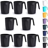 Berglander Schwarze Plastik Kaffeetassen Set 8er 450ml,...