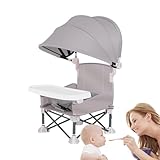 Sitzerhöhung Baby Tragbar Kinderhochstuhl Höhenverstellbar Reise Hochstuhl mit abnehmbarem Tablett, PU-Sitzpolster und 5-Punkt-Sicherheitsgurt Kinder Stuhl Booster Hochstuhl-Sitzerhöhung, tragbarer Ho