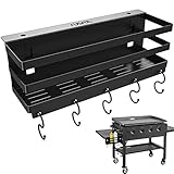 RUSFOL Verbesserte Edelstahl-Grillplatte für 71,1 cm / 91,4 cm Blackstone-Grillplatten, mit Inbusschlüssel, platzsparende Grill-Zubehör-Aufbewahrungsbox, frei von Bohrloch