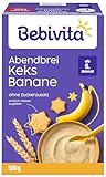Bebivita Milchbreie ohne Zuckerzusatz Abendbrei Keks-Banane, 500g 4er Pack (4x500g)