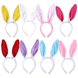 ZGCXRTO Easter Bunny Ears, 8 Stücke Ostern Plüsch Hasenohren Stirnband,Easter Bunny Costume, Für Kinder, Erwachsene, Ostern, Hochzeit, Geburtstag, Kostüm, Cosplay