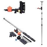 TOPWAY Laser Niveau Teleskopstange 115–350 cm Edelstahl Teleskop-Nivellierlatte ausziehbar vom Boden bis zur Decke mit Halterung und Nylontasche